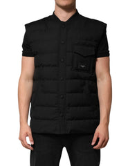 Dolce & Gabbana Black Sleeveless Parka Logo Plaque Jacket - IT48 | M - Parkas