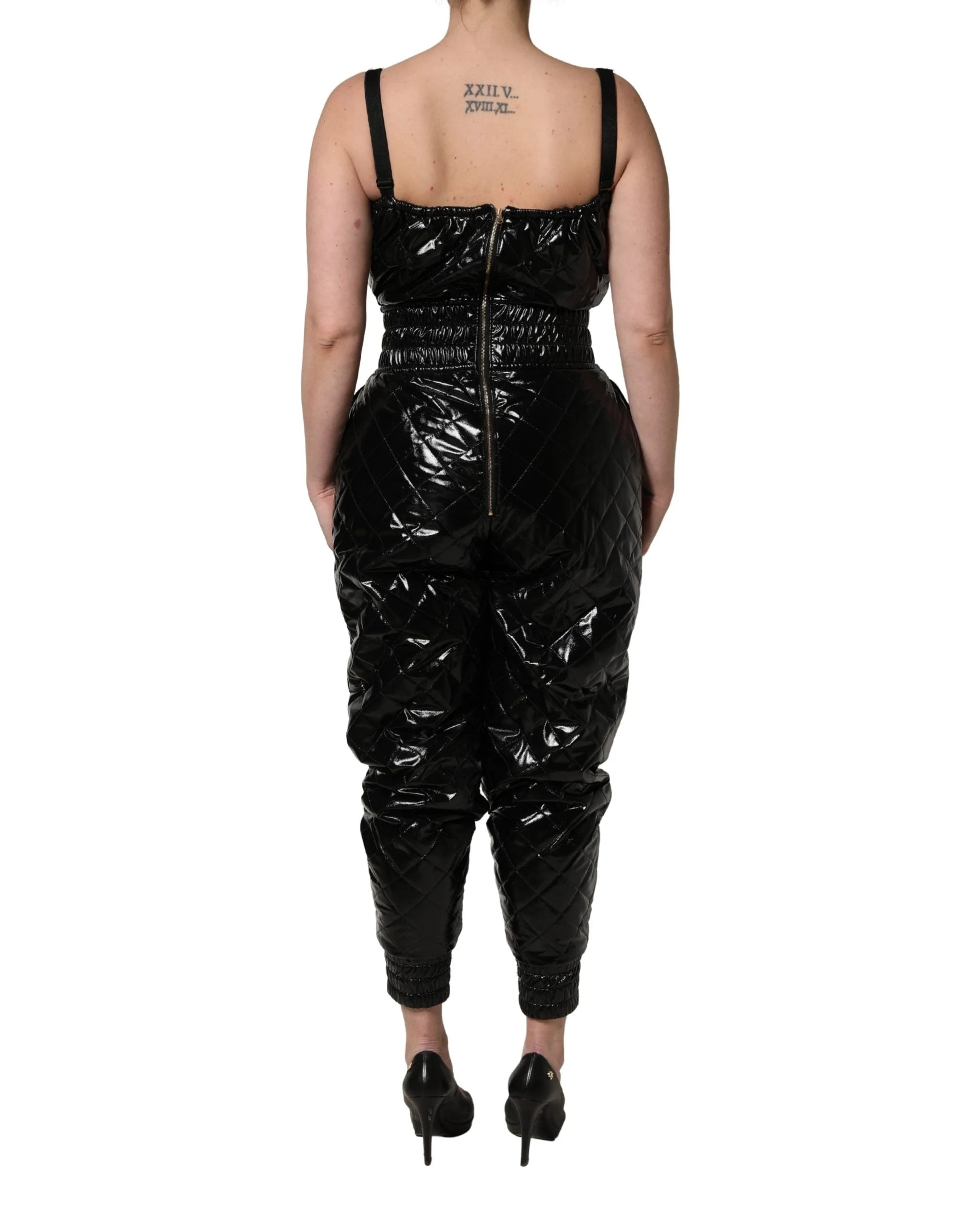 Dolce & Gabbana Black Sleeveless Romper Jumpsuit Dress - IT46|XL
