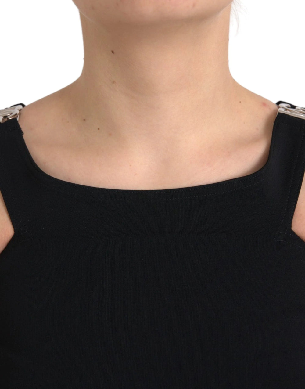 Dolce & Gabbana Black Sleeveless Round Neck Cropped Tank Top - IT40|S - Tank Tops