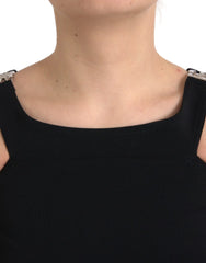 Dolce & Gabbana Black Sleeveless Round Neck Cropped Tank Top - IT40|S - Tank Tops