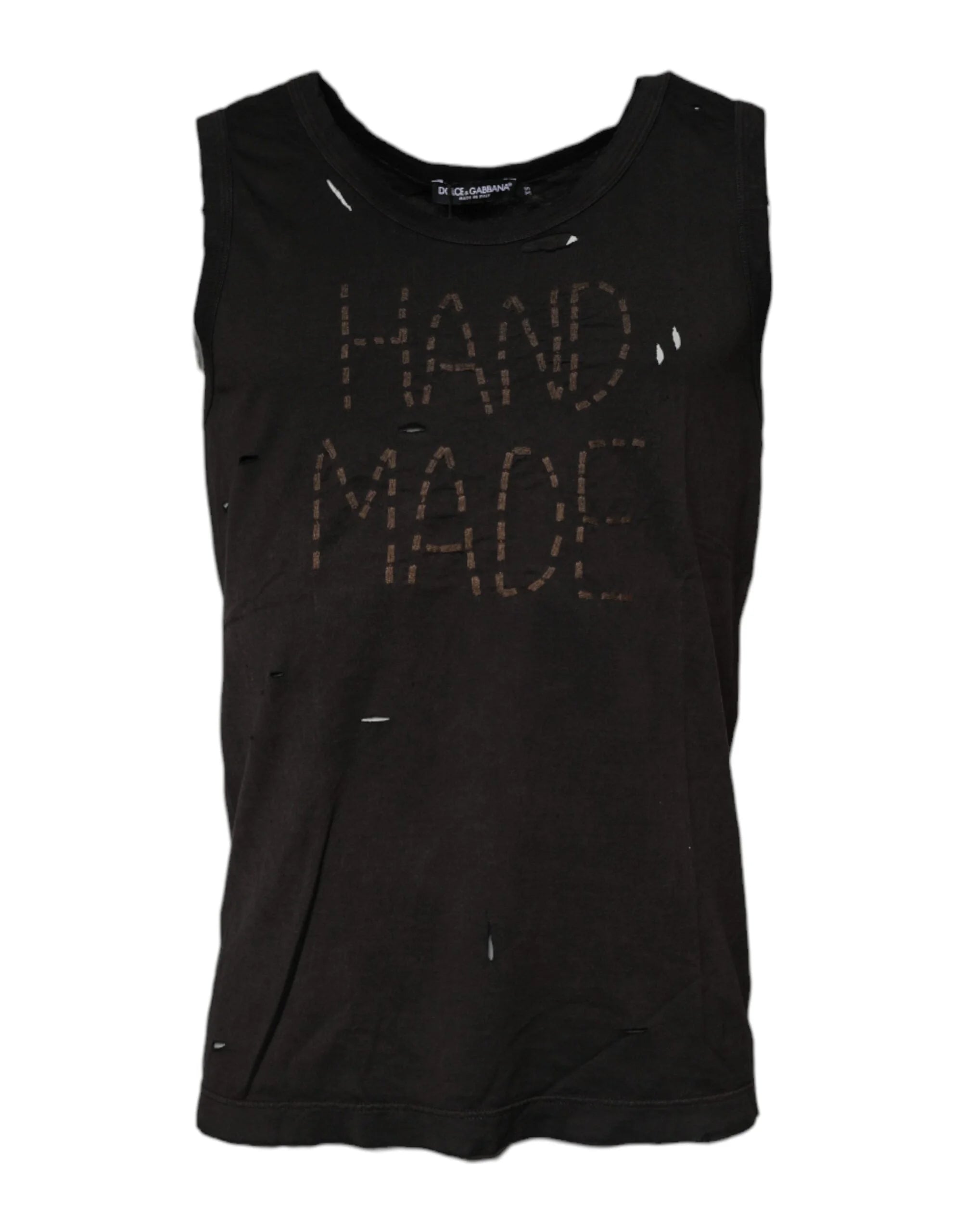 Dolce & Gabbana Black Sleeveless Round Neck Tank T-shirt - IT44 | XS - Tank Tops