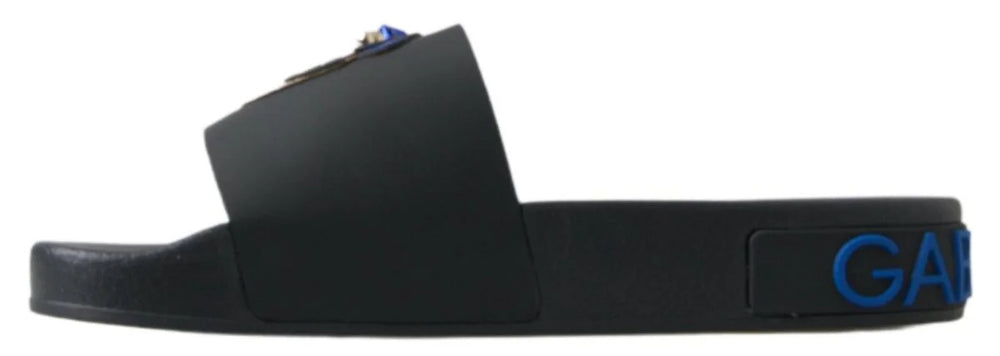 Dolce & Gabbana Black Slides Sandals Beach Saint Barth Shoes - Sandals