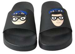 Dolce & Gabbana Black Slides Sandals Beach Saint Barth Shoes - Sandals