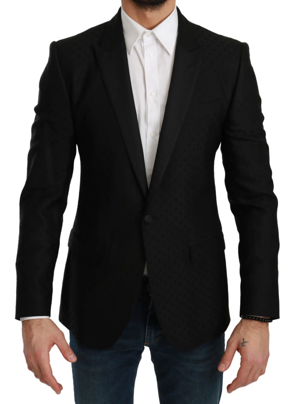Dolce & Gabbana Black Slim Fit Coat Jacket MARTINI Blazer - IT46 | S - Sport Jackets