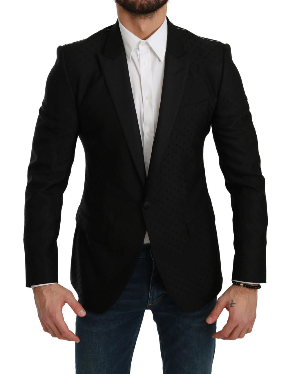 Dolce & Gabbana Black Slim Fit Coat Jacket MARTINI Blazer - IT46 | S - Sport Jackets