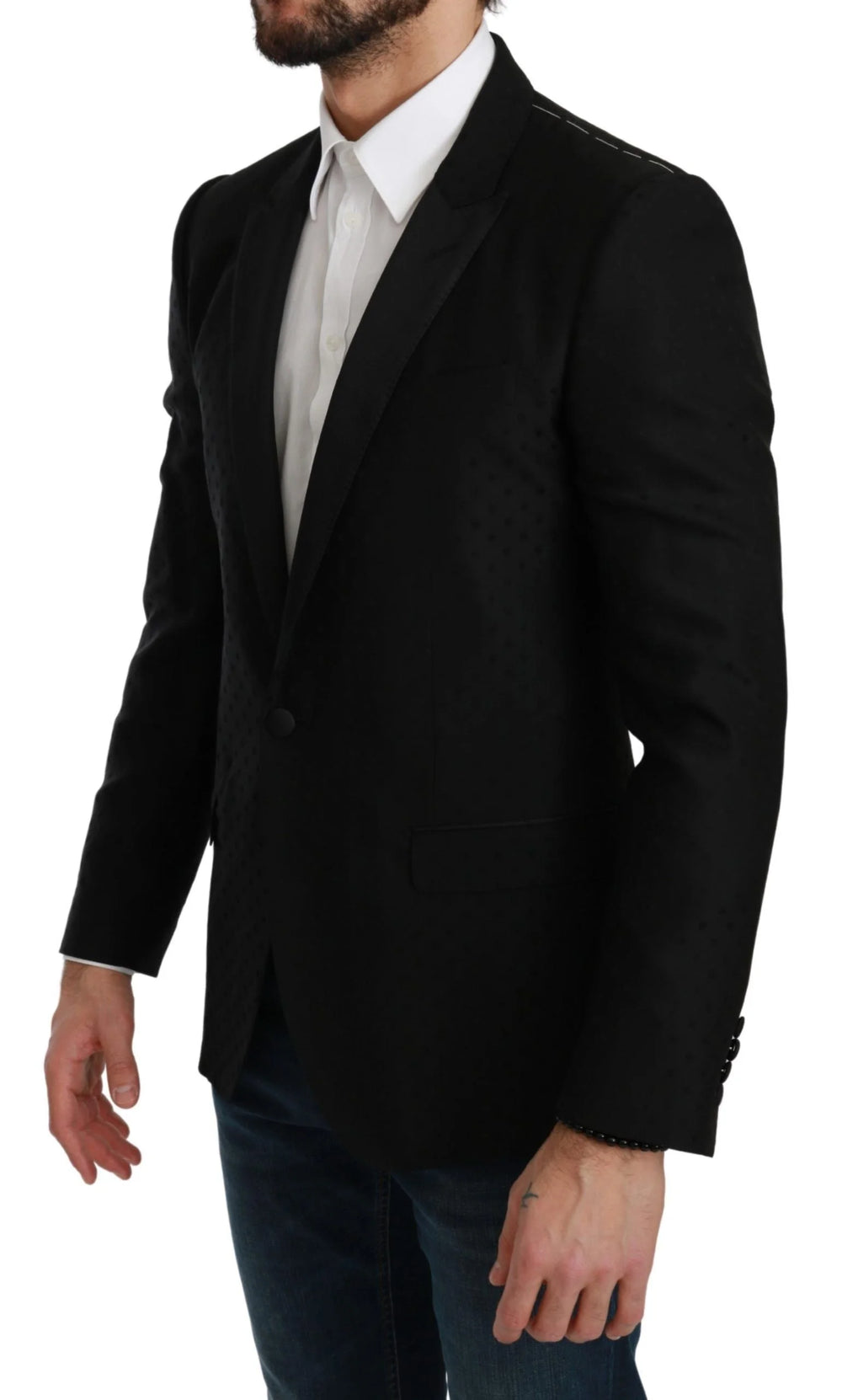 Dolce & Gabbana Black Slim Fit Coat Jacket MARTINI Blazer - IT46 | S - Sport Jackets