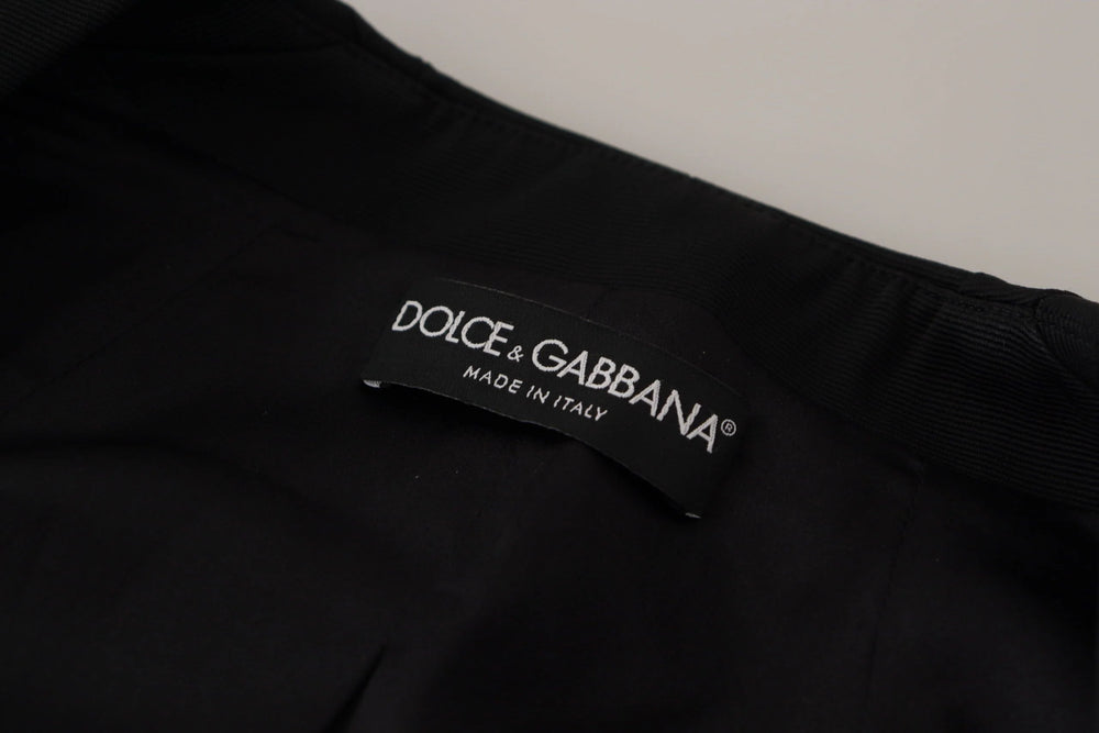 Dolce & Gabbana Black Slim Fit Long Sleeves Snap Jacket - IT38|XS - Coats & Jackets