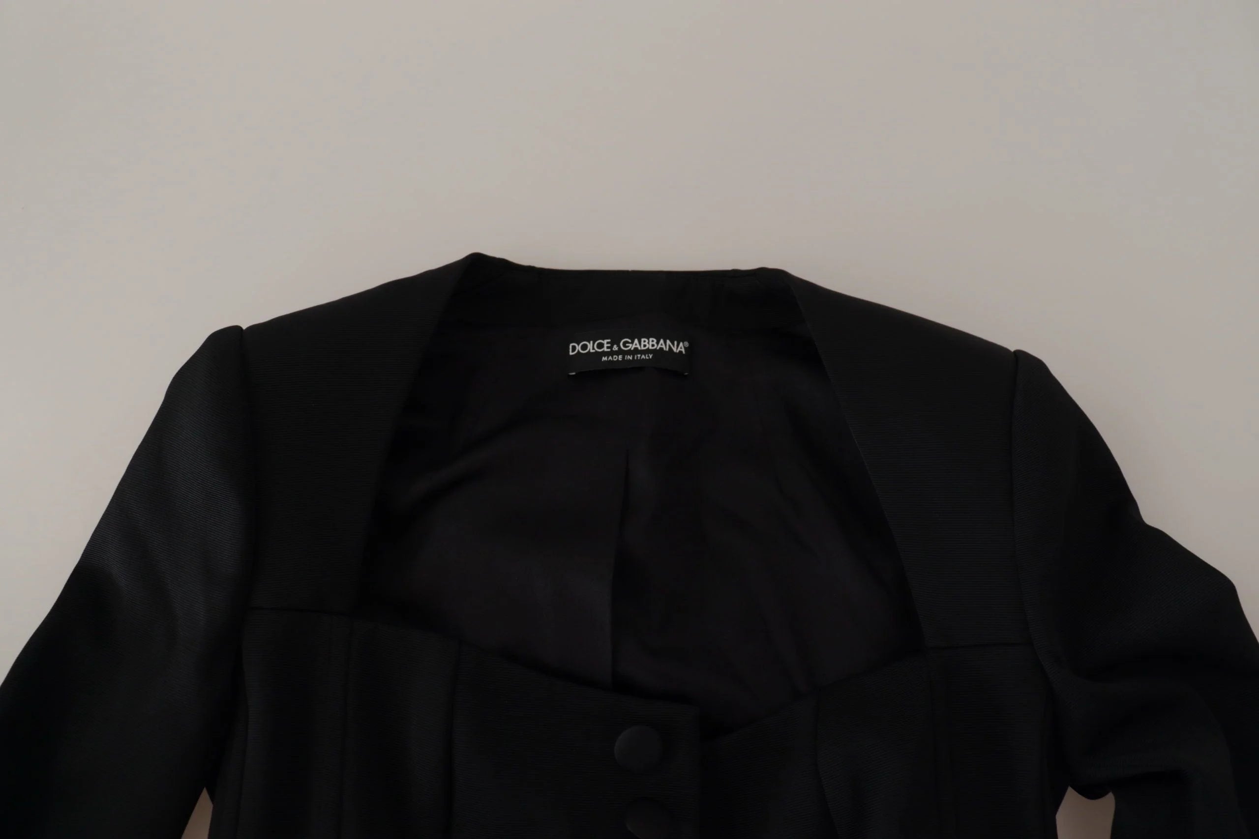 Dolce & Gabbana Black Slim Fit Long Sleeves Snap Jacket - IT38|XS - Coats & Jackets