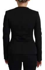 Dolce & Gabbana Black Slim Fit Long Sleeves Snap Jacket - IT38|XS - Coats & Jackets