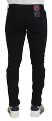 Dolce & Gabbana Black Slim Fit Tattered Denim Cotton Jeans - IT48 | M - Jeans