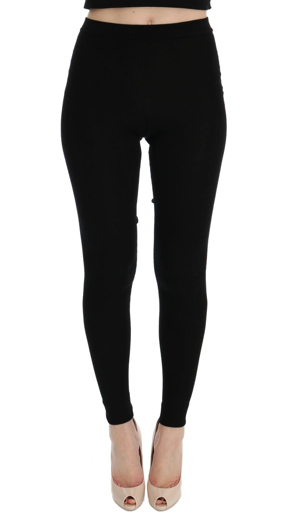 Dolce & Gabbana Black Slim Fit Women Cashmere Pants - IT36|XXS - Trousers