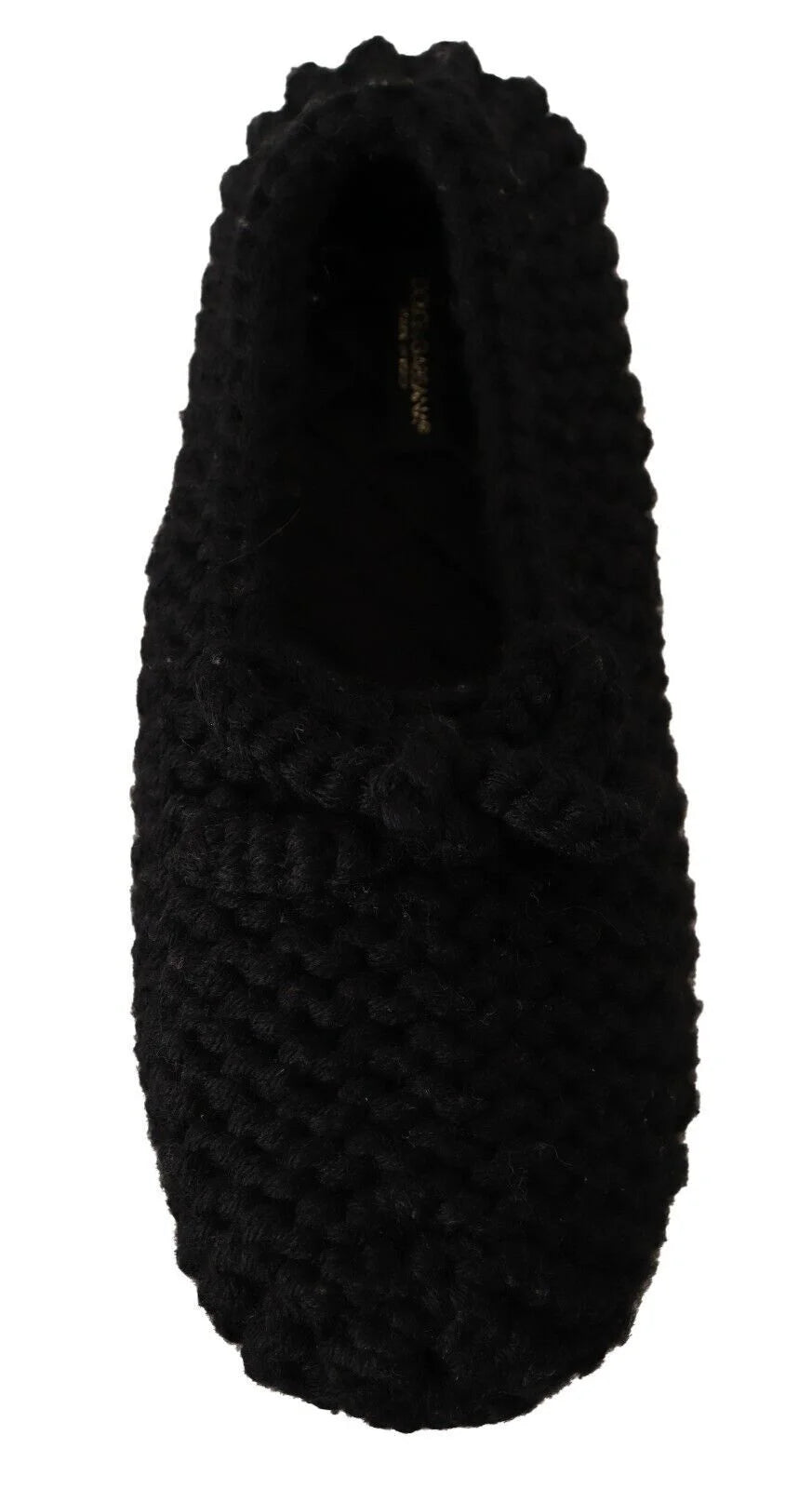 Dolce & Gabbana Black Slip On Ballerina Flats Wool Knit Shoes - EU41/US10.5 - Flats