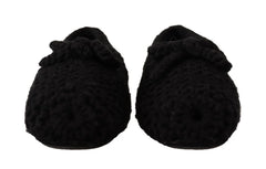 Dolce & Gabbana -mustat villaneulokset ballerinat slip-on-mallilla ja minimalistisella siluetilla.
