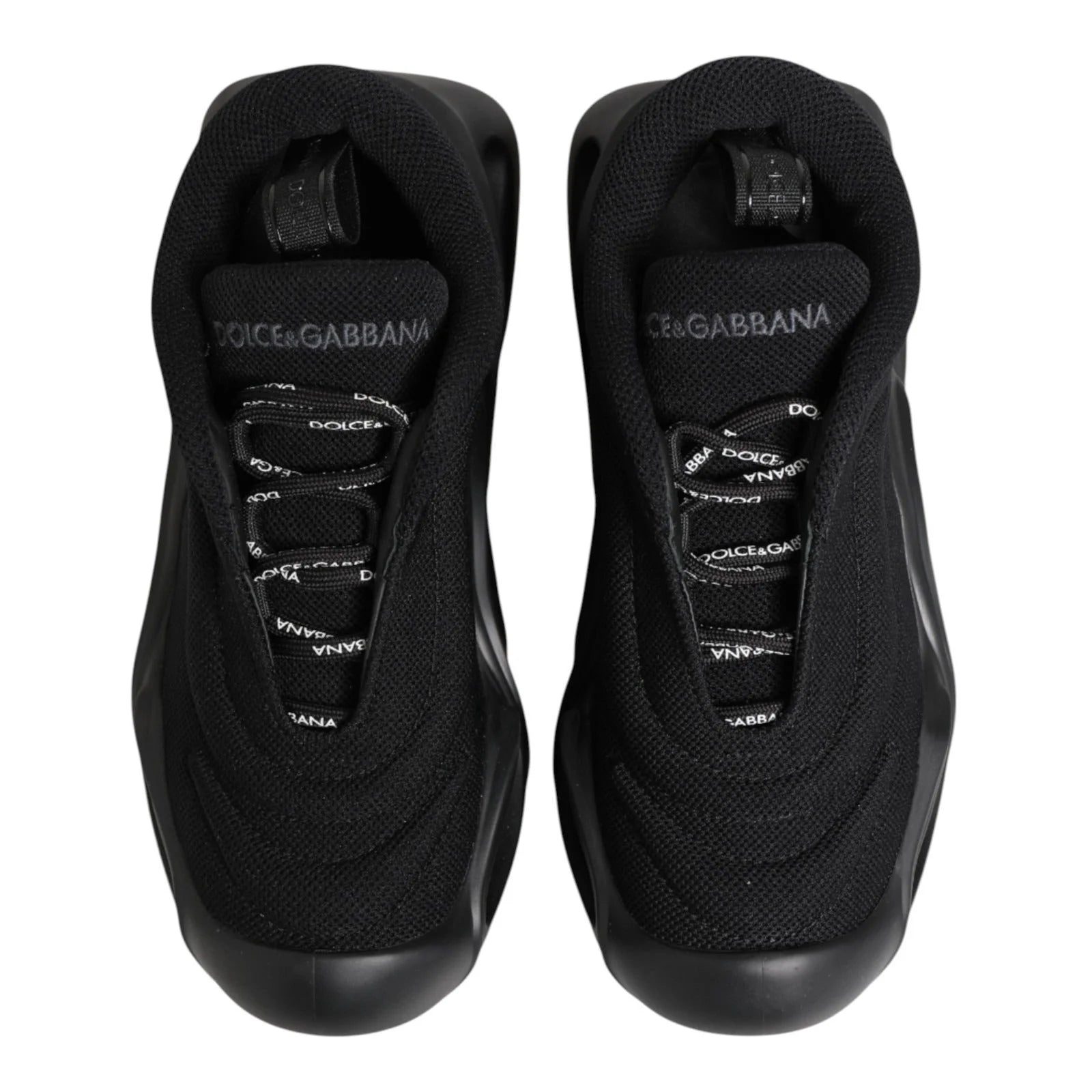 Dolce & Gabbana Čierne šmýkľové tenisky s vlnou Wave