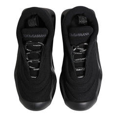 Dolce & Gabbana Black Slip On Low Top Wave Sneakers Shoes