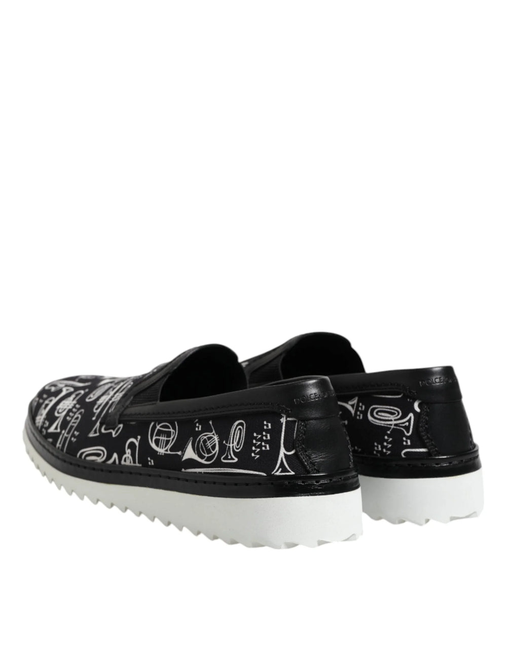 Dolce & Gabbana Black Slip On Printed Men Loafers Shoes - EU42.5/US9.5 - Flats