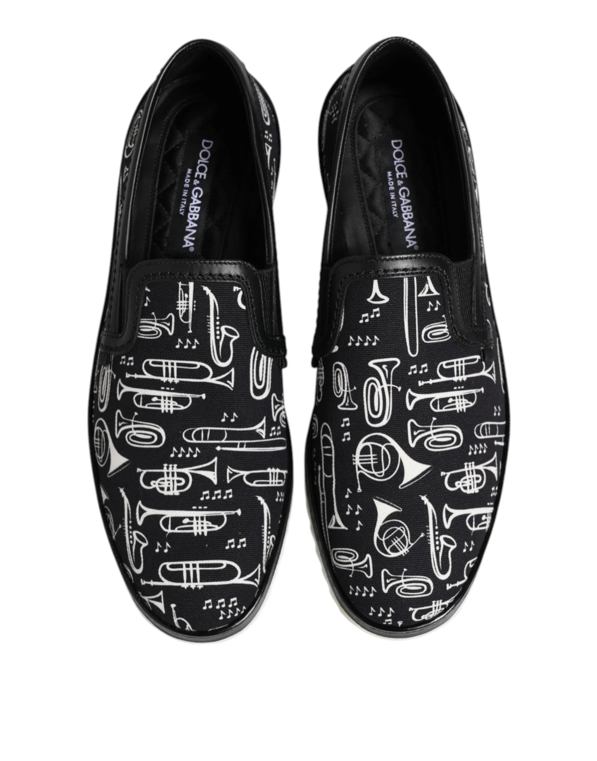 Dolce & Gabbana Black Slip On Printed Men Loafers Shoes - EU42.5/US9.5 - Flats