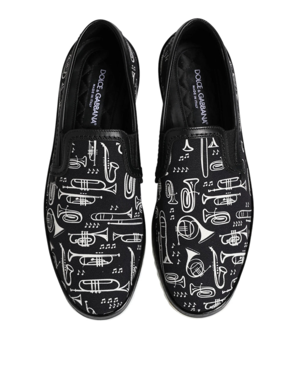 Dolce & Gabbana Black Slip On Printed Men Loafers Shoes - EU42.5/US9.5 - Flats