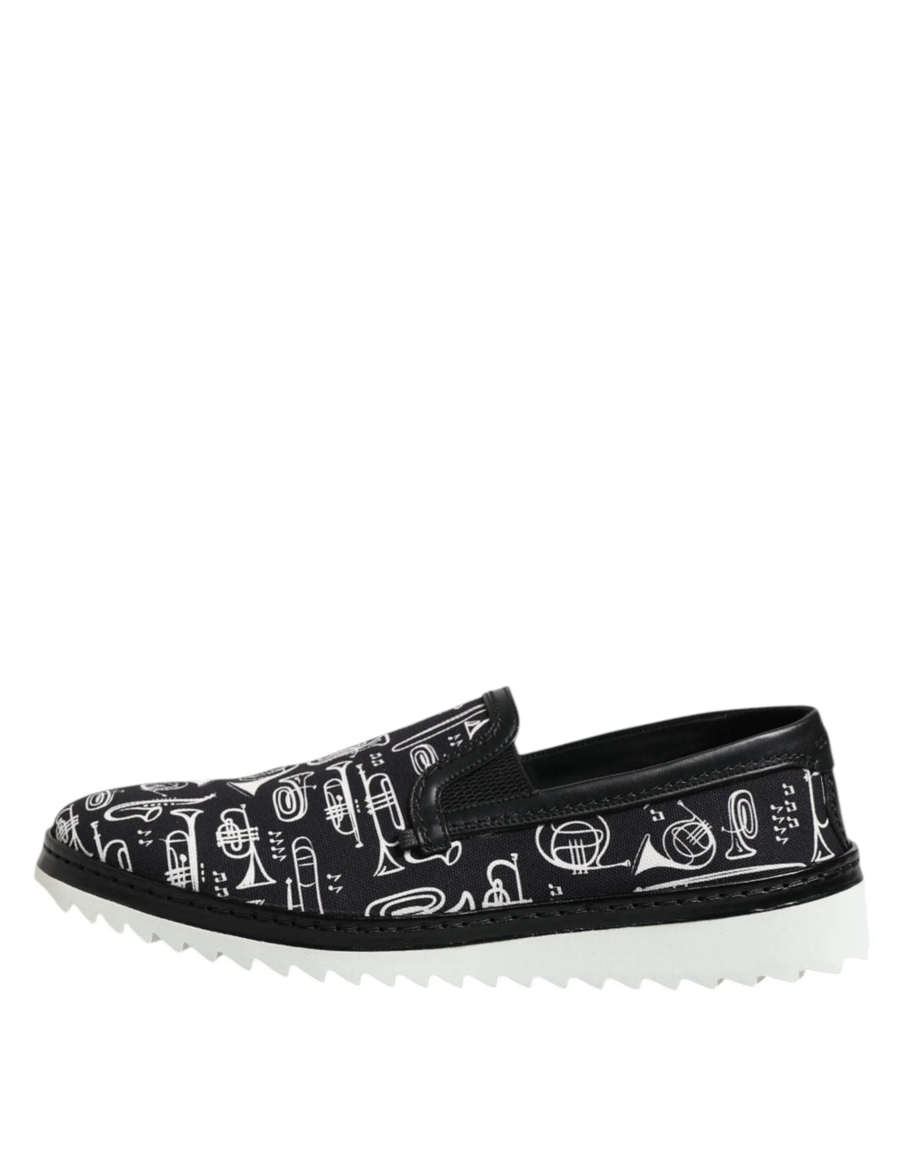 Dolce & Gabbana Black Slip On Printed Men Loafers Shoes - EU42.5/US9.5 - Flats