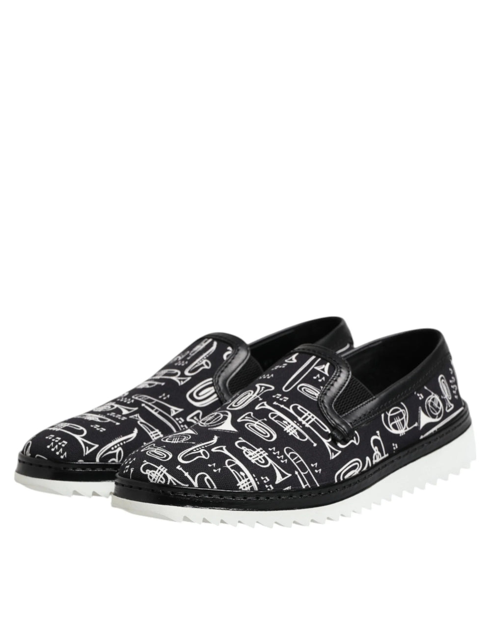 Dolce & Gabbana Black Slip On Printed Men Loafers Shoes - EU42.5/US9.5 - Flats