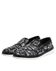 Dolce & Gabbana Black Slip On Printed Men Loafers Shoes - EU42.5/US9.5 - Flats