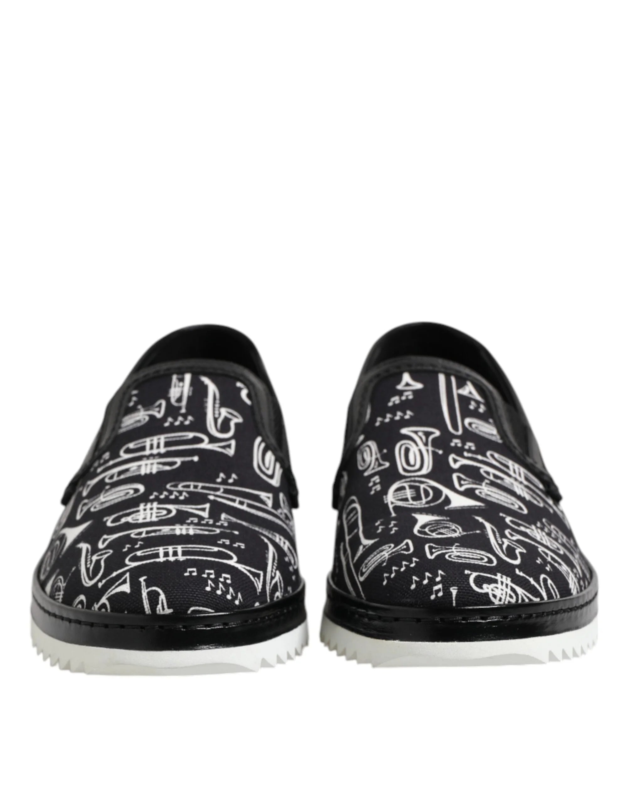 Dolce & Gabbana Black Slip On Printed Men Loafers Shoes - EU42.5/US9.5 - Flats