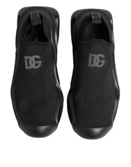 Dolce & Gabbana Black Slip On Wave Low Top Sneakers Shoes - Sneakers