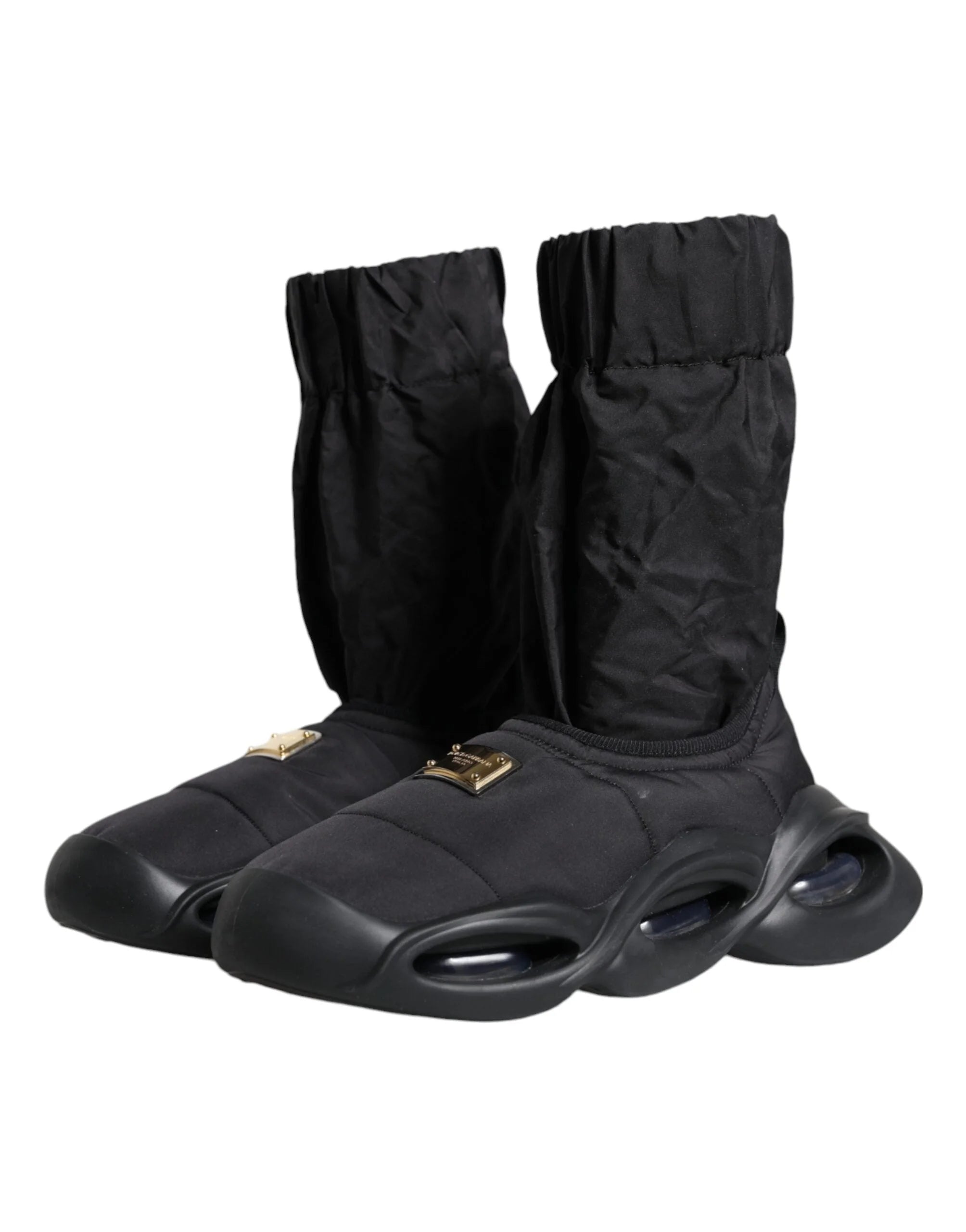 Dolce & Gabbana Black Slip On Wave Socks Sneakers Shoes - EU39/US8.5 - Sneakers