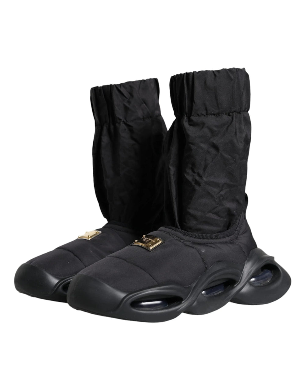 Dolce & Gabbana Black Slip On Wave Socks Sneakers Shoes - EU39/US8.5 - Sneakers