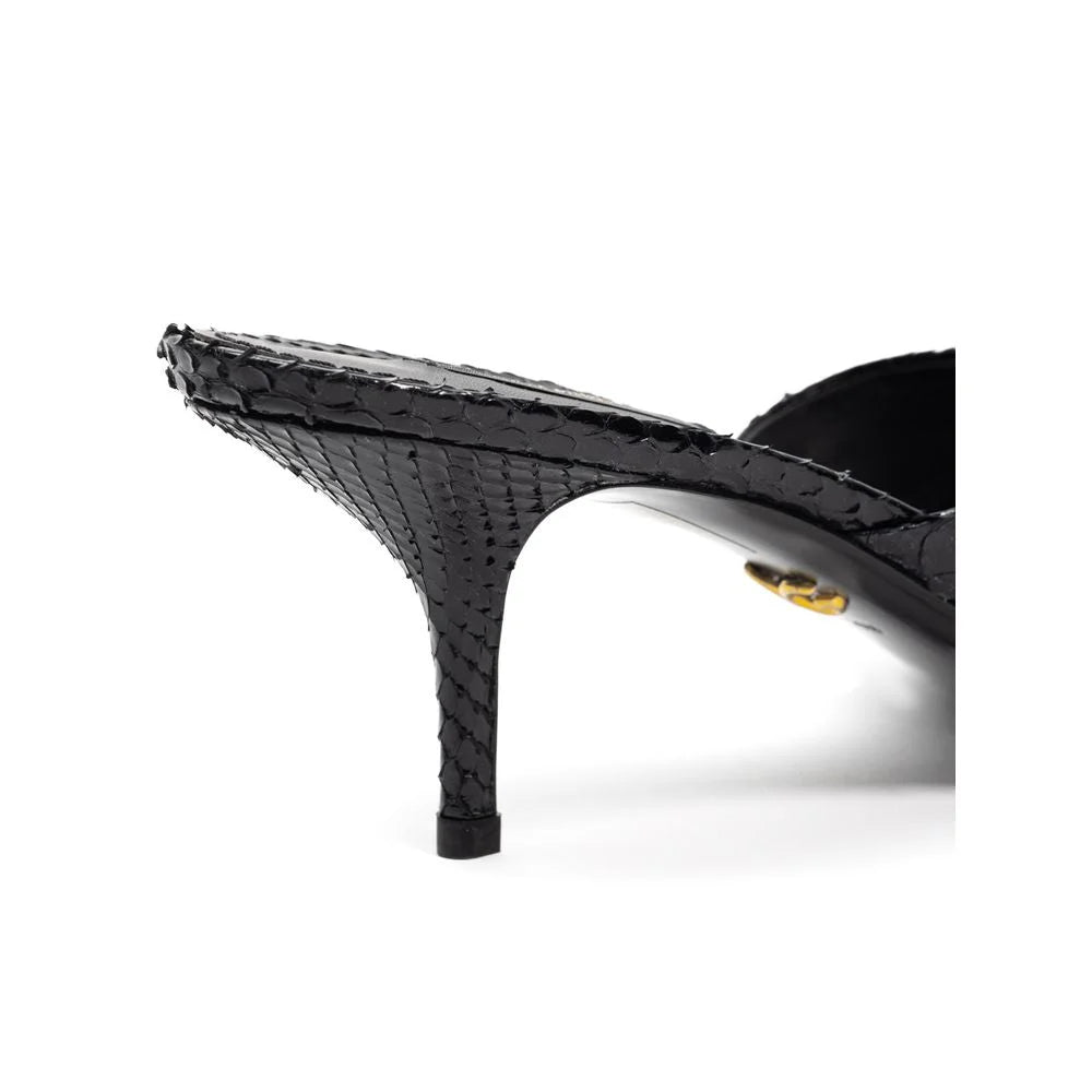 Dolce & Gabbana Black Snake Skin Sandal - EU37.5/US7.5