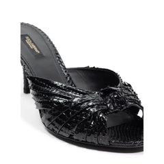 Dolce & Gabbana Black Snake Skin Sandal - EU37.5/US7.5 - Sandals
