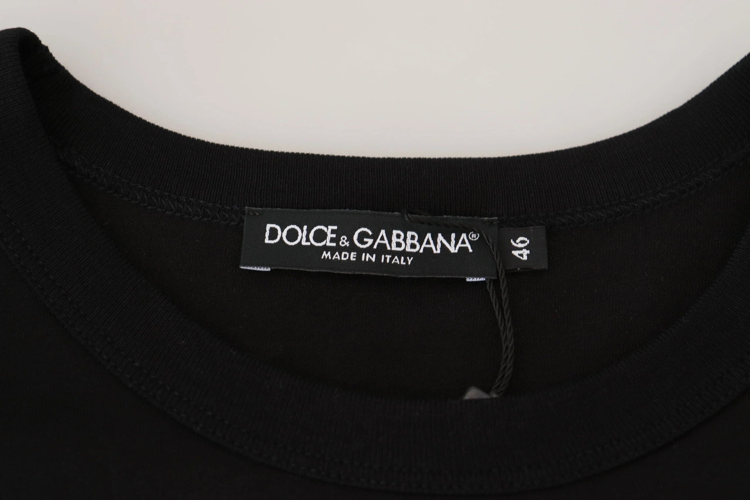 Dolce & Gabbana Black Sneak Peek Cotton Short Sleeve T-shirt - IT46 | S - T-Shirts
