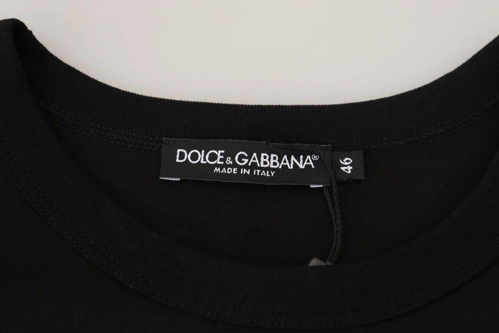 Dolce & Gabbana Black Sneak Peek Cotton Short Sleeve T-shirt - IT46 | S - T-Shirts