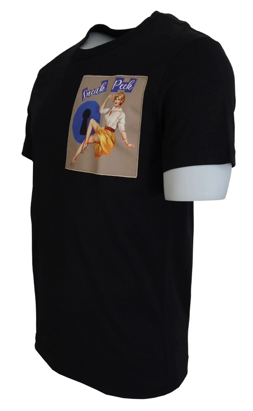 Dolce & Gabbana Black Sneak Peek Cotton Short Sleeve T-shirt - IT46 | S - T-Shirts