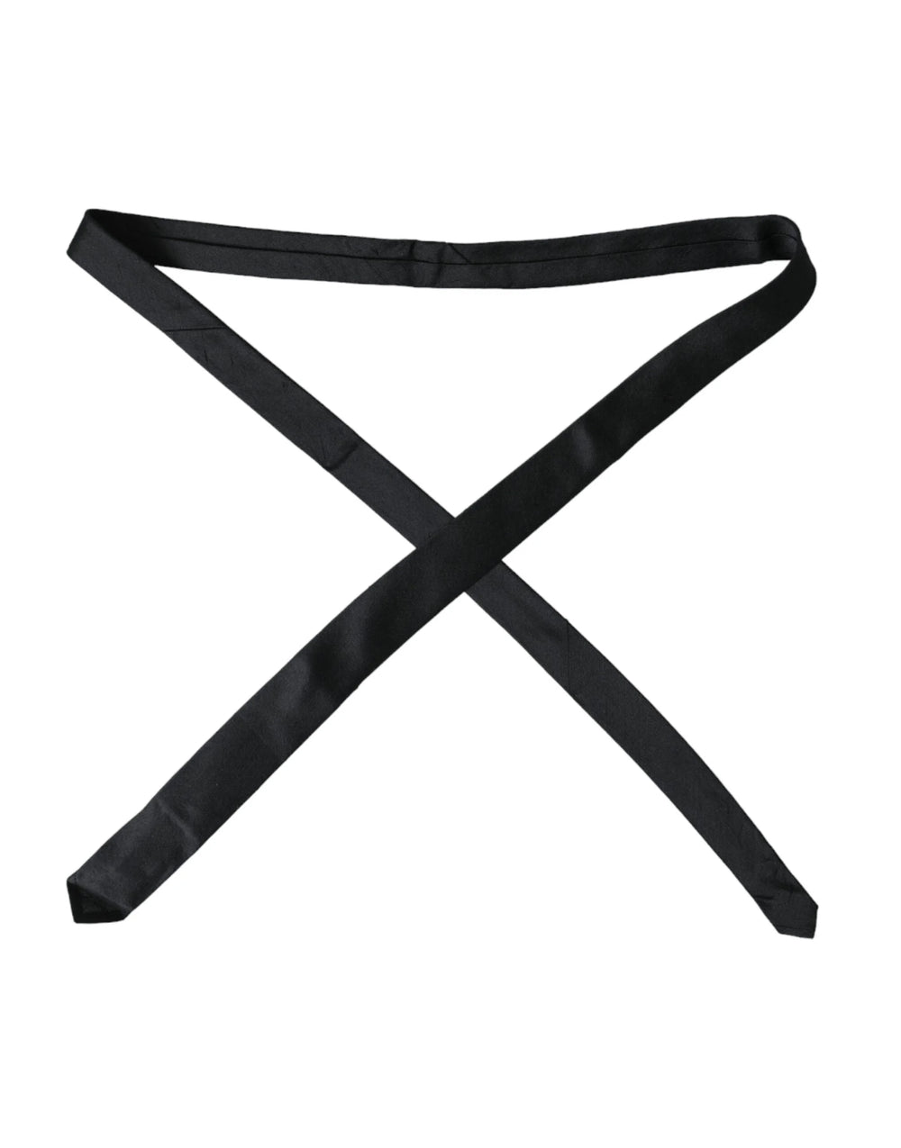 Dolce & Gabbana Black Solid 100% Silk Adjustable Tie - Neckties