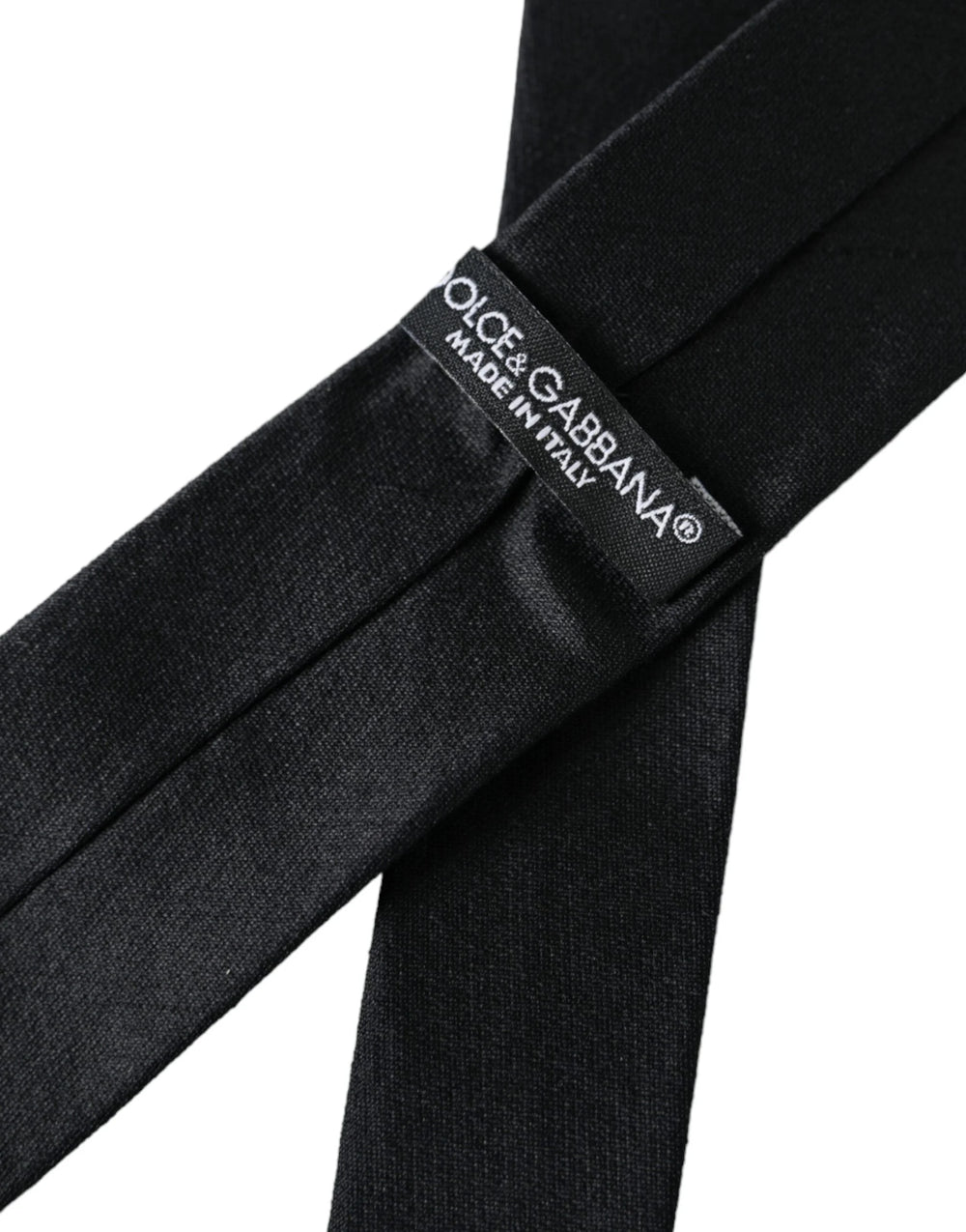 Dolce & Gabbana Black Solid 100% Silk Adjustable Tie - Neckties