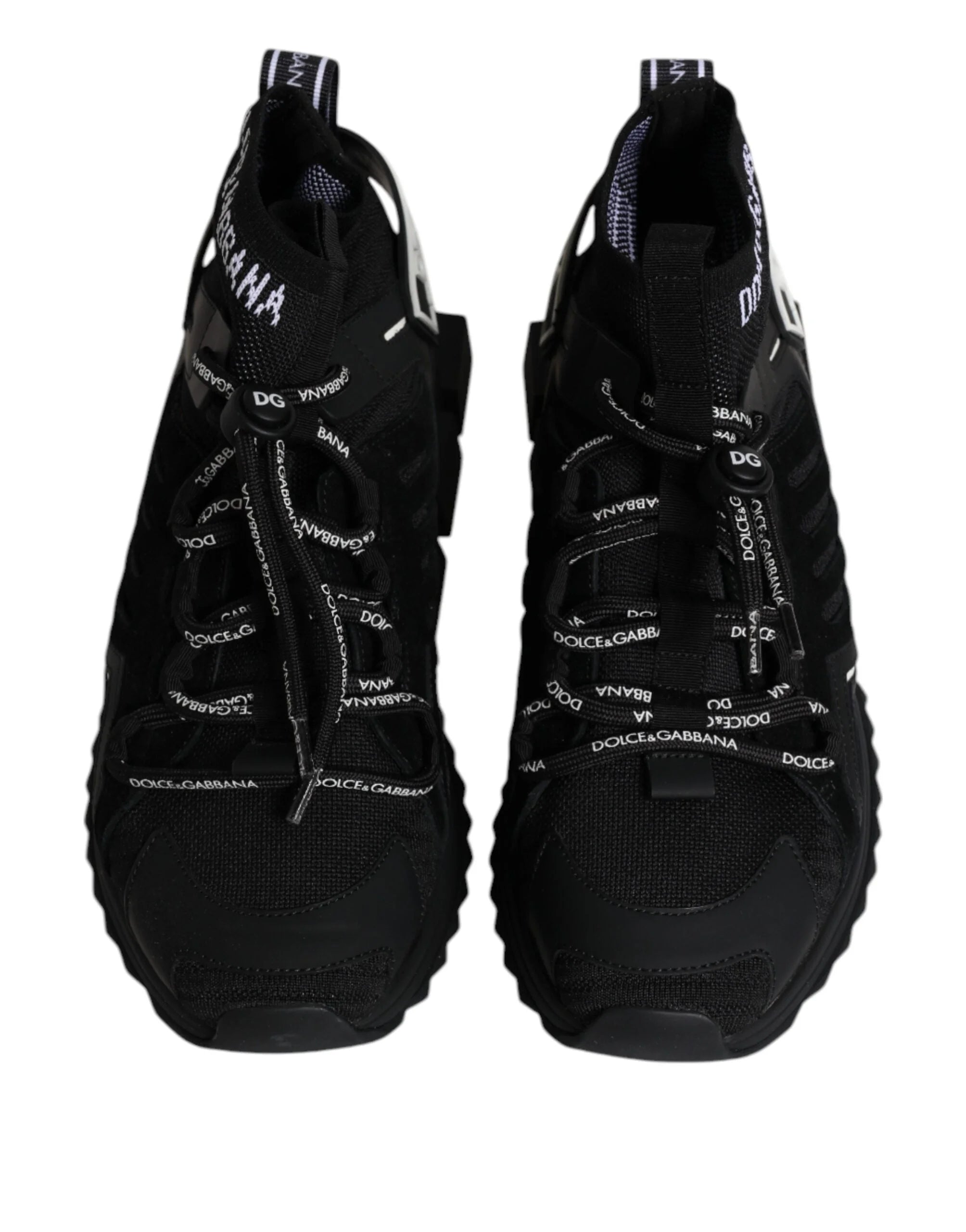 Dolce & Gabbana Black Sorrento Logo Men Sneakers Socks Shoes - EU42/US9 - Sneakers