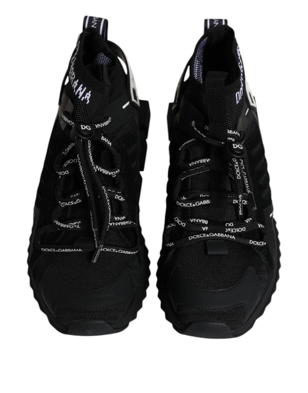 Dolce & Gabbana Black Sorrento Logo Men Sneakers Socks Shoes - EU42/US9 - Sneakers