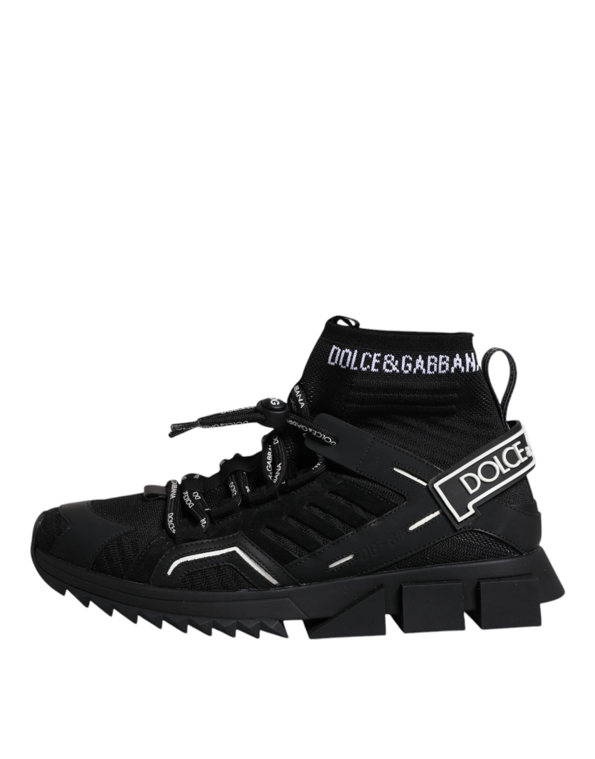Dolce & Gabbana Black Sorrento Logo Men Sneakers Socks Shoes - EU42/US9 - Sneakers