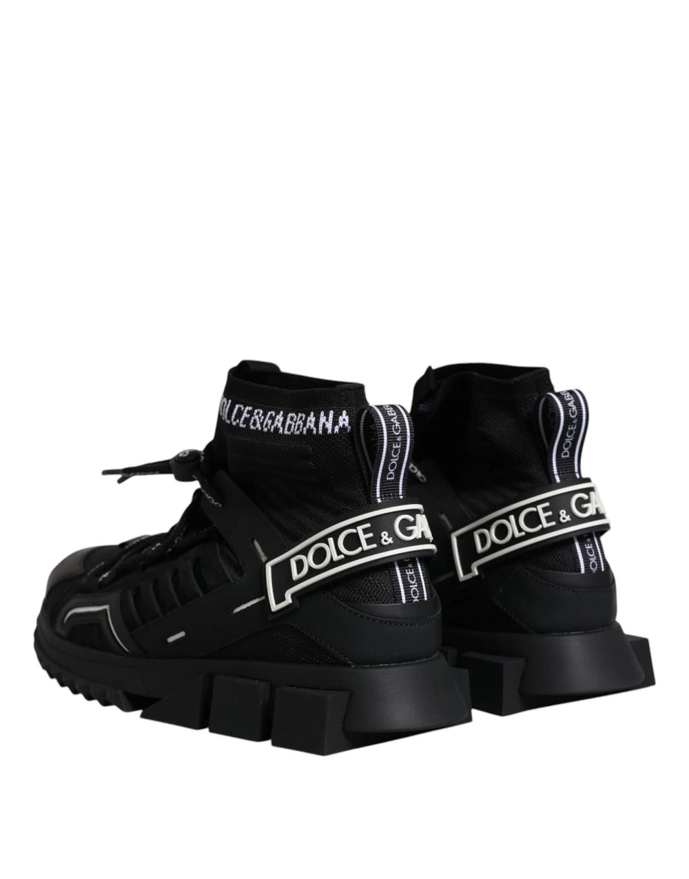 Dolce & Gabbana Black Sorrento Logo Men Sneakers Socks Shoes - EU42/US9 - Sneakers