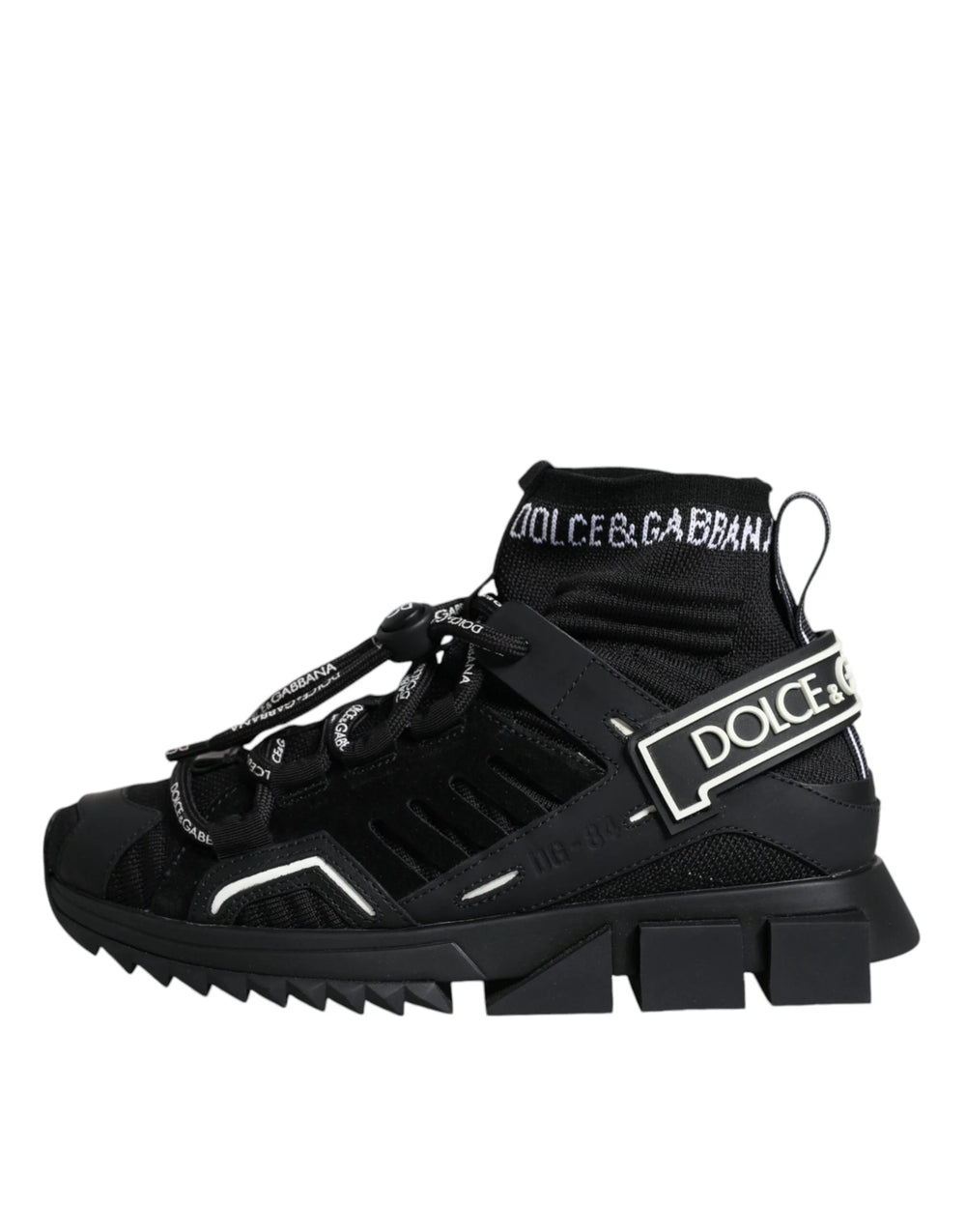 Dolce & Gabbana Black Sorrento Socks Logo Sneakers Shoes - EU36.5/US6 - Sneakers