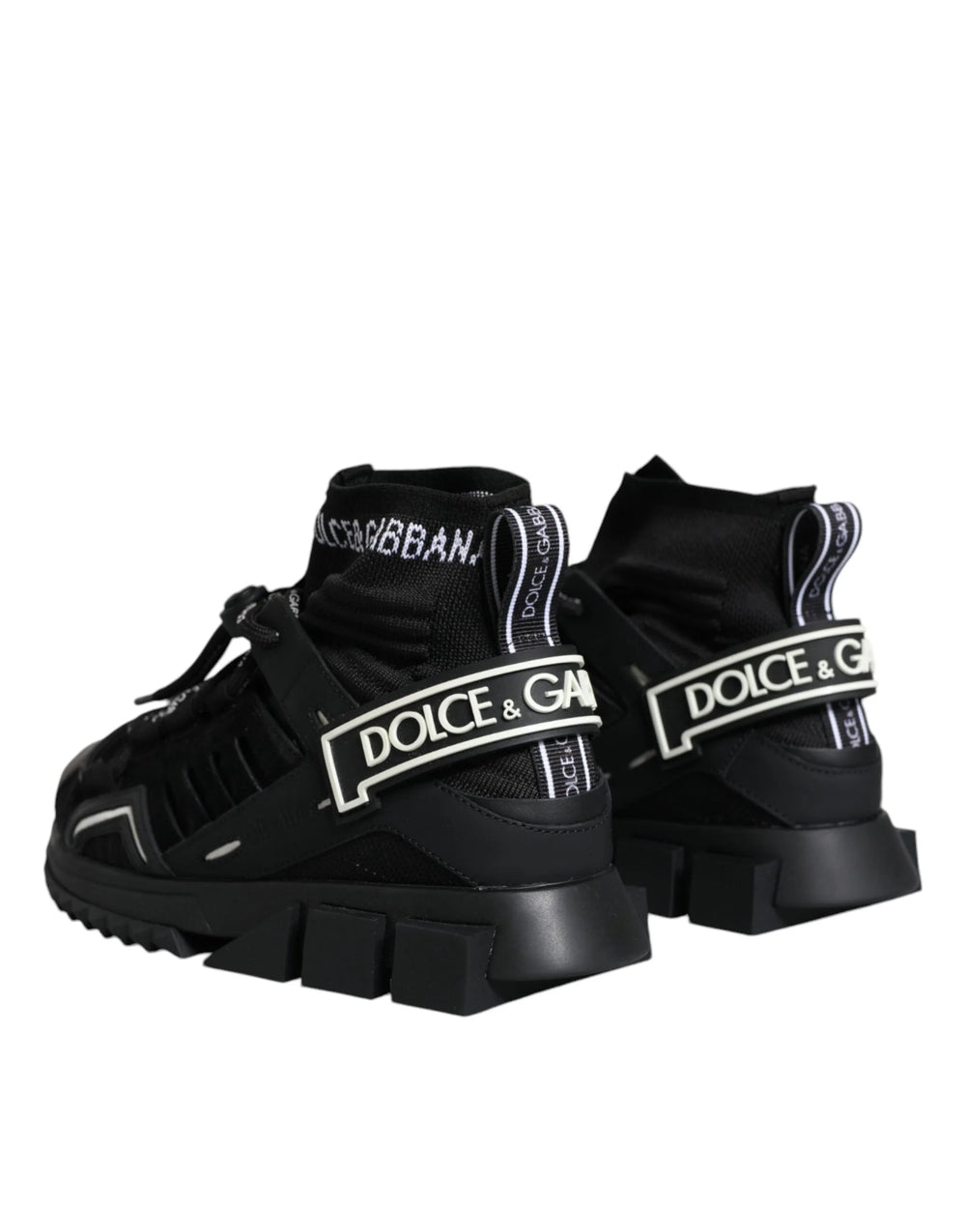Dolce & Gabbana Black Sorrento Socks Logo Sneakers Shoes - EU36.5/US6 - Sneakers