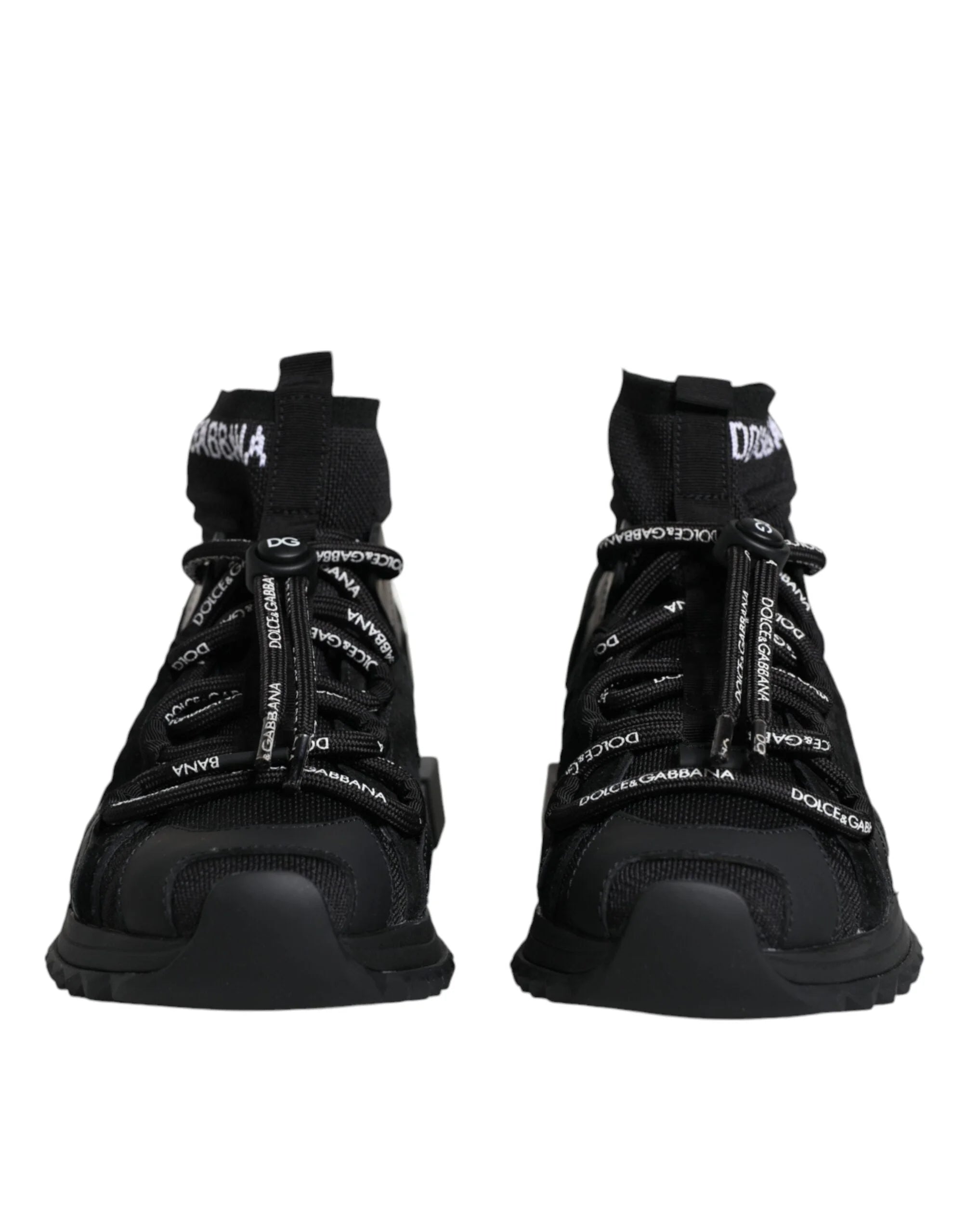 Dolce & Gabbana Black Sorrento Socks Logo Sneakers Shoes - EU36.5/US6 - Sneakers
