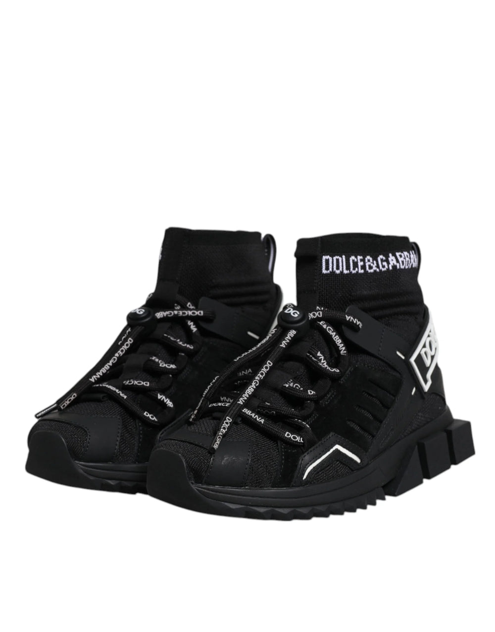 Dolce & Gabbana Black Sorrento Socks Logo Sneakers Shoes - EU36/US6 - Sneakers