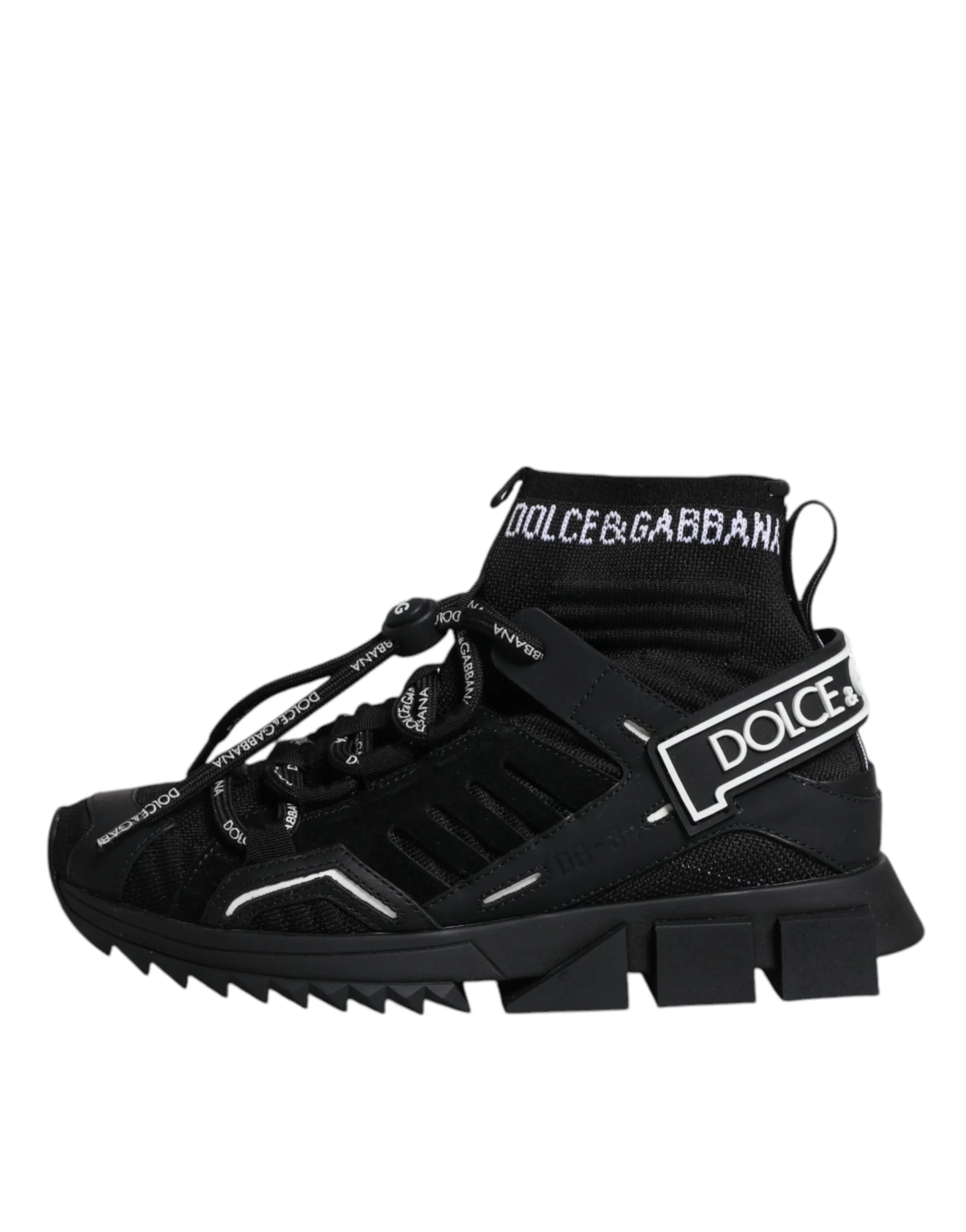 Dolce & Gabbana Black Sorrento Socks Logo Sneakers Shoes - EU36/US6 - Sneakers