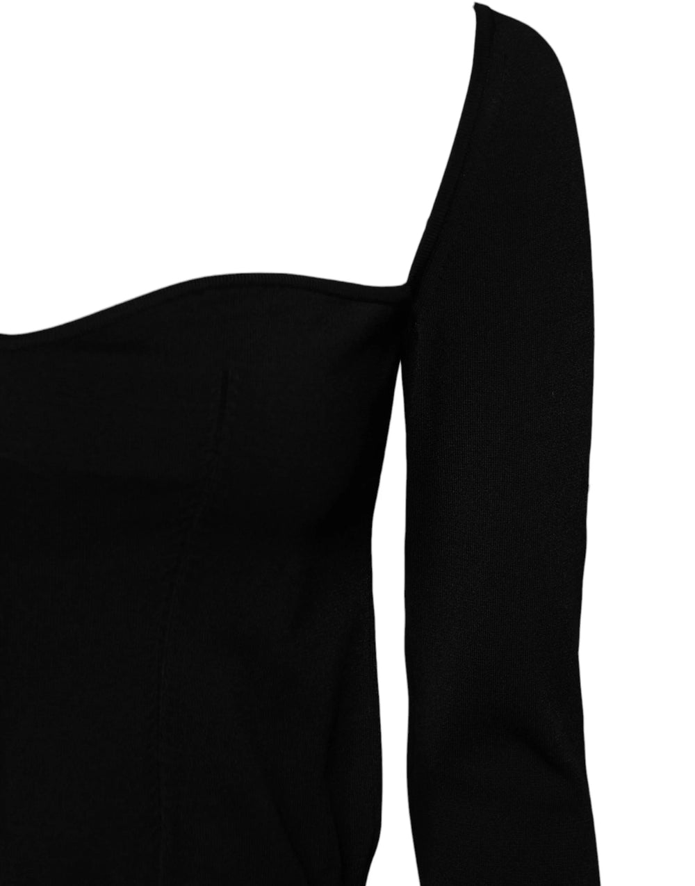 Dolce & Gabbana Black Square Neckline Long Sleeves Sweater - IT42|M - Sweaters