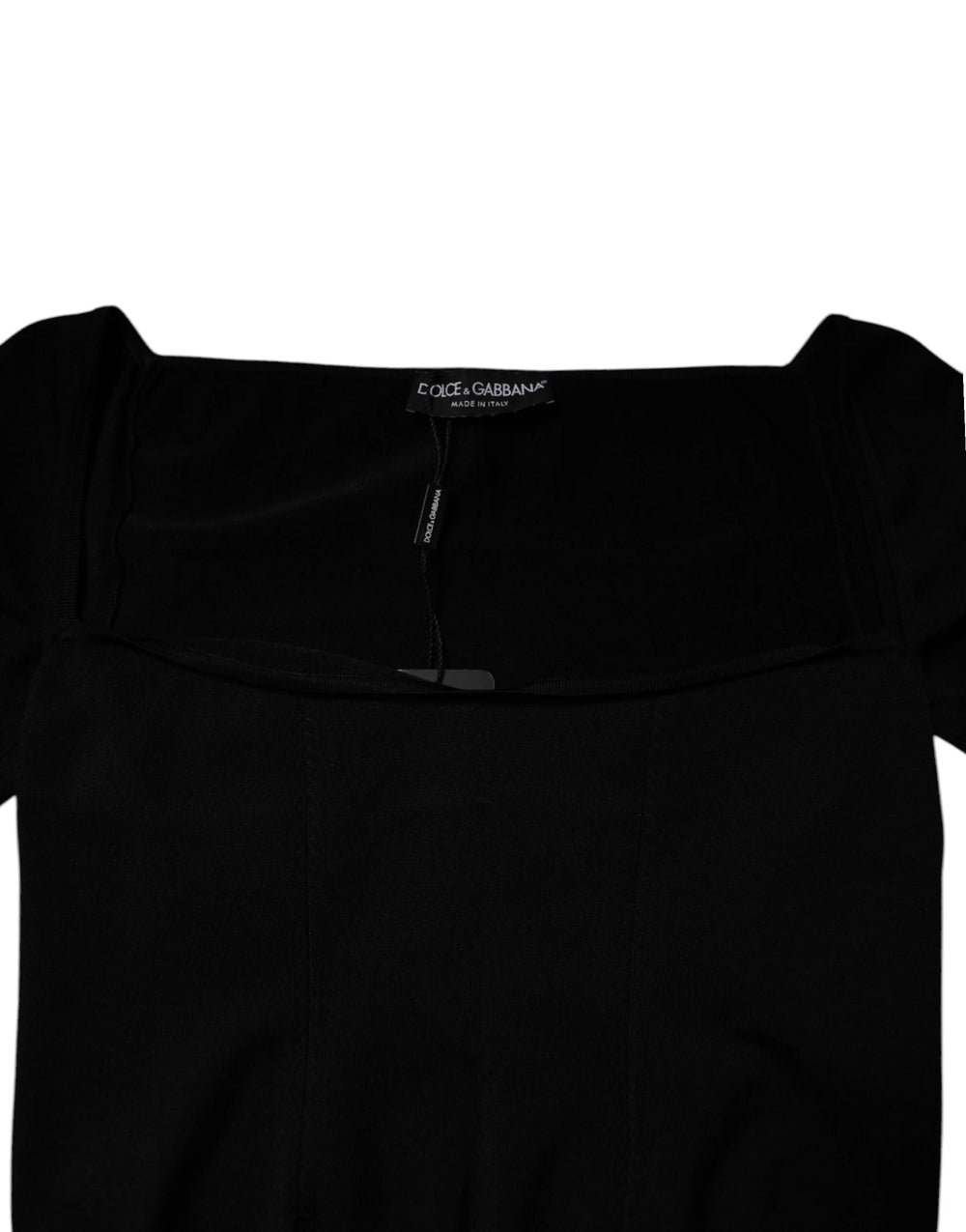 Dolce & Gabbana Black Square Neckline Long Sleeves Sweater - IT42|M - Sweaters