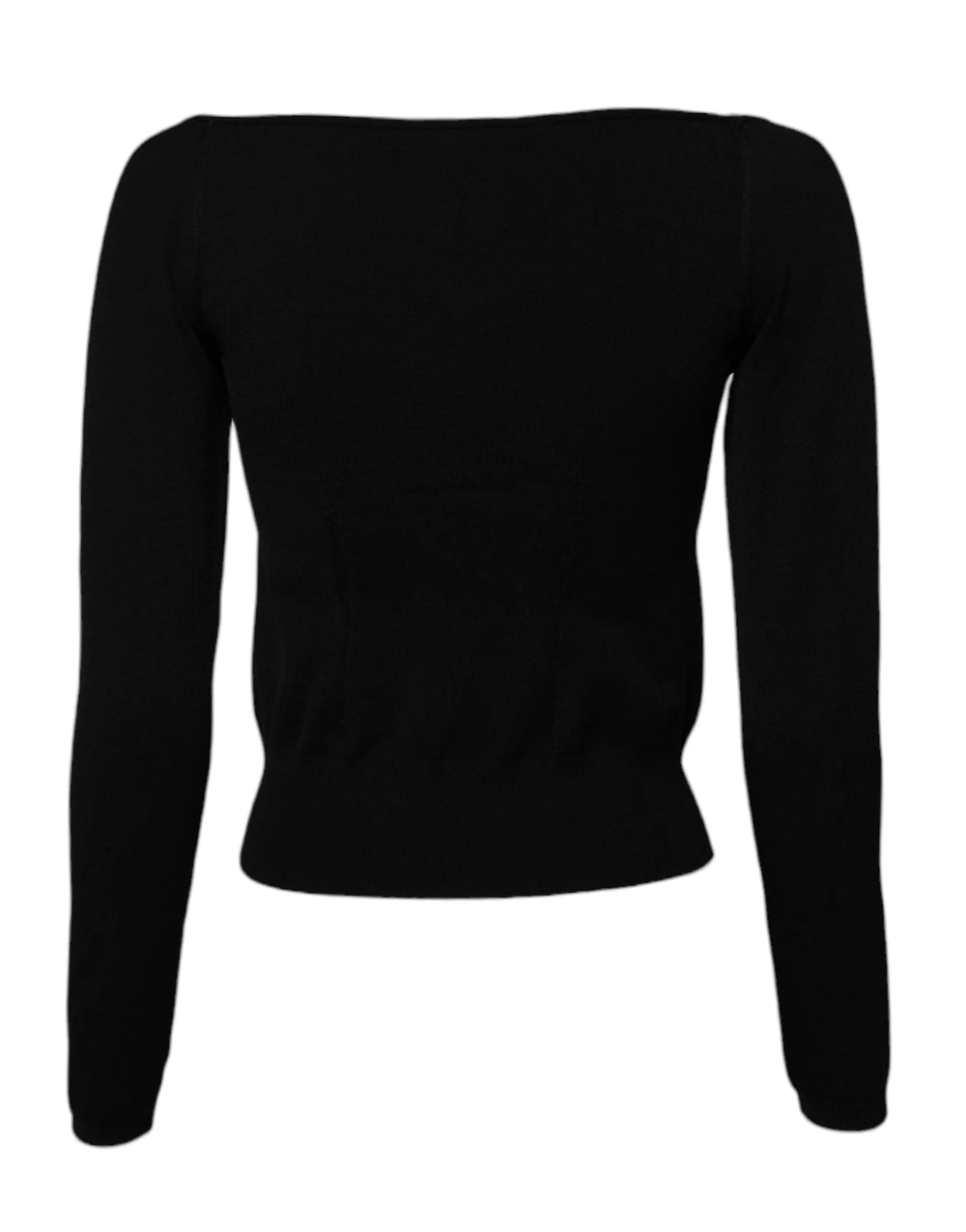 Dolce & Gabbana Black Square Neckline Long Sleeves Sweater - IT42|M - Sweaters