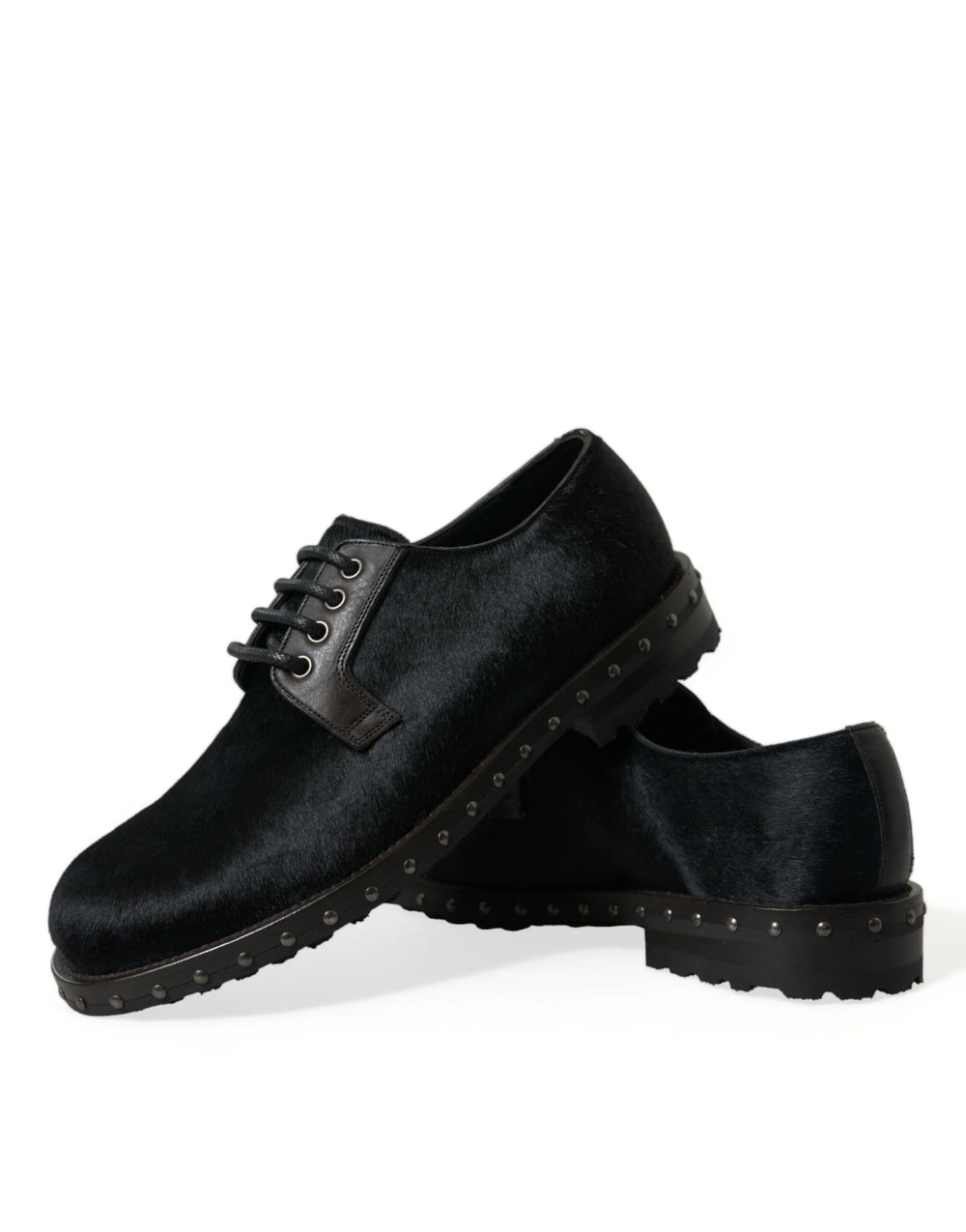 Dolce & Gabbana Black Stable Fur Derby SAN PIETRO Dress Shoes - Shoes