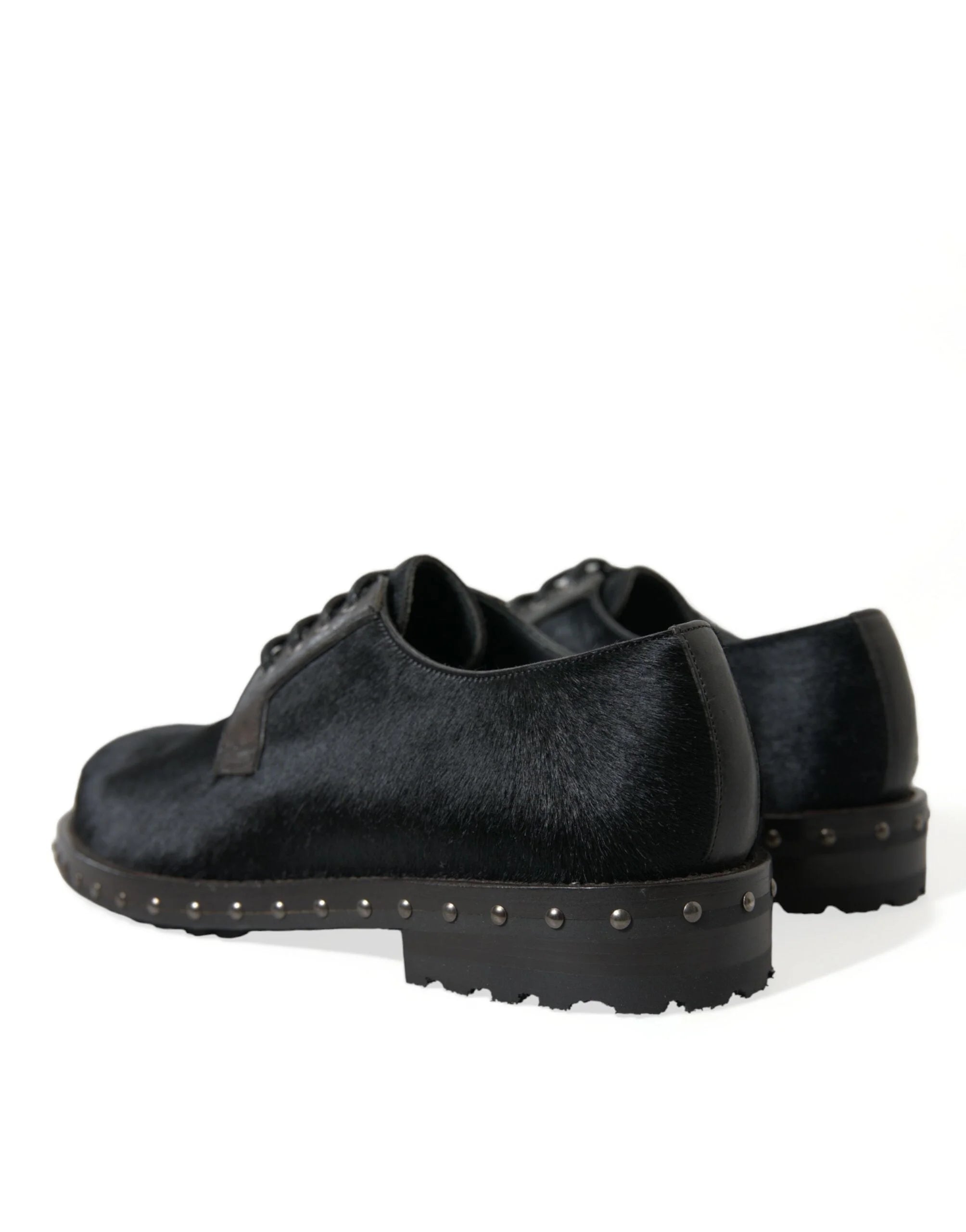Dolce & Gabbana Black Stable Fur Derby SAN PIETRO Dress Shoes - Shoes